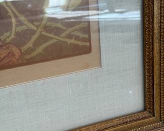 "Le Sereau" by Paul Berthon, Framed Original Color Lithograph.