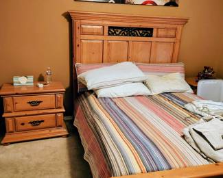 Light Wood Bed and Mattress