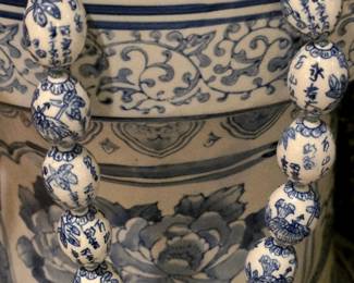 Vintage Blue & White Chinese Porcelain Bead Necklace