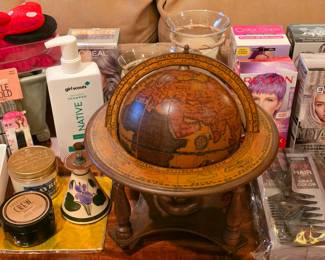 Vintage Old World Zodiac Astrology Globe & Stand 