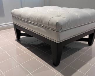 White leather tufted ottoman (2) $250 ea