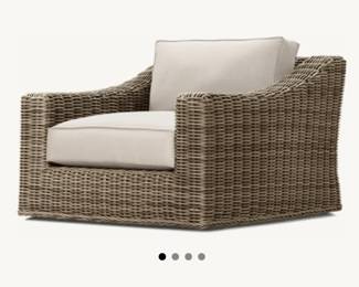 Restoration Hardware outdoor performance linen lounge arm chairs (2) $1200