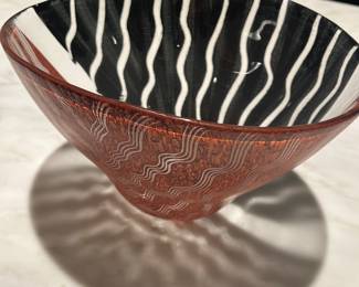 Kosta Boda hand painted glass bowl