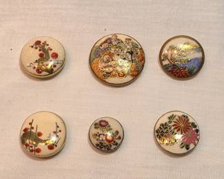 Antique Satsuma Buttons Lot A