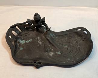 Bronze Art Nouveau Card Tray