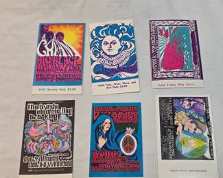 Vintage Concert Tickets Lot Of 6