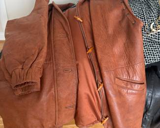 Damselle LTD leather vest with matching leg warmers 