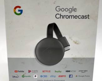 New In Box Google Chromecast Streaming Device, 3rd Generation