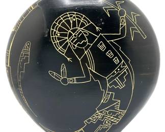 Native American Black-on-black Ware Sculpture Purchased In New Mexico, Signed Paul Peterson On Bottom
Lot #: 79