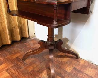 Antique Solid Wood Side Table With Leather Inlay
Lot #: 7