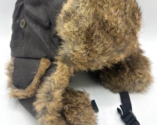 Vintage Leather Trapper Hat With Rabbit Lining, Size Extra Large
Lot #: 84