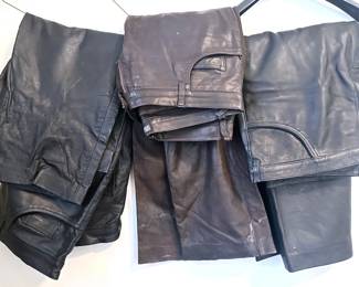 3 Pairs Extra Large Men's Leather Pants: Ambition New York Size 40, Unbeanded Size 44 & Unlabled
Lot #: 82