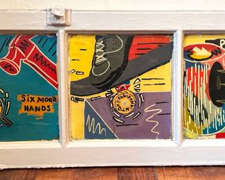 Original Pop Art Painting On Vintage Window, Signed Casper
Lot #: 77