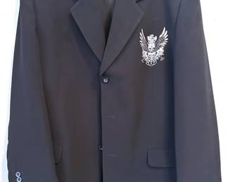 Men's Black Blazer Jacket With Silver Print & Embellished, Size 44, Appears Unused
Lot #: 99