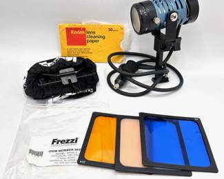 Frezzi Mini-Fill Light With Bag With Diffusion & Color Correcting Filters & Vintage Lint Free Lens Cleaners
Lot #: 57
