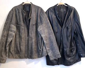 2 Vintage Men's Leather Jackets: Jones New York City Size 46R & Large RC Expedition Comstock
Lot #: 83