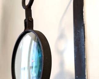 Vintage Wrought Iron Wall Sconce Candle Holder With Magnifying Glass
Lot #: 49