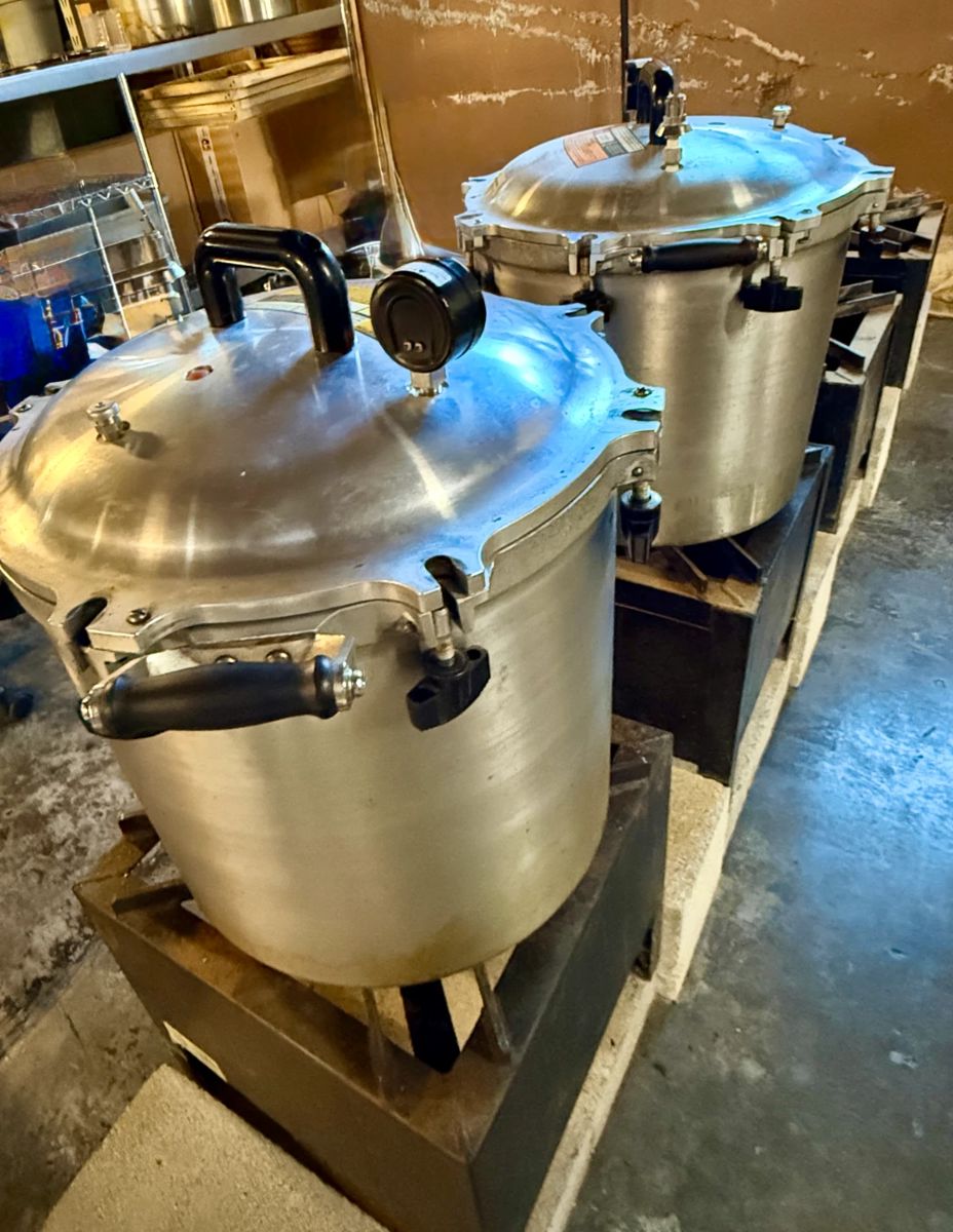 All American Pressure Sterilizers, Model 1941X, made of Aluminum (8 available).  Designed for High-Volume Sterilization 