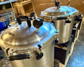 All American Pressure Sterilizers, Model 1941X, made of Aluminum (8 available).  Designed for High-Volume Sterilization 