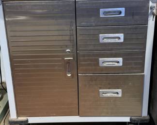 4-Drawer Rolling Locking Cabinet with Wood Top 