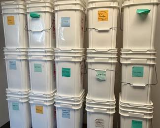 Square Plastic Storage Containeers with Assorted Mushrooms