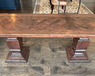 OP Jenkins hardwood buffet table with parquet top