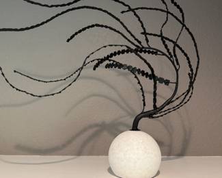 Studio A Home metal sculpture on alabaster base (1 of 2)