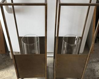 Metal and Glass Rectangular Candle Lanterns