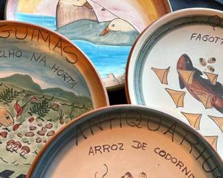 Set of 4 Restaurante da Boa Lembrança Brazil Hand Painted Plates