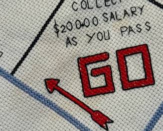 Needlepoint Monopoly Game Board