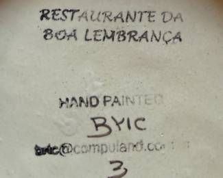 Set of 4 Restaurante da Boa Lembrança Brazil Hand Painted Plates