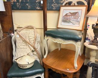 beautiful vintage green chairs