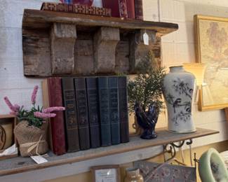 vintage books, shelf