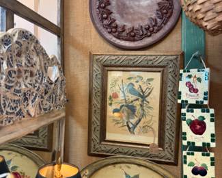 beautiful art, baskets, lamps, trays