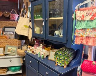 beautiful blue painted hutch