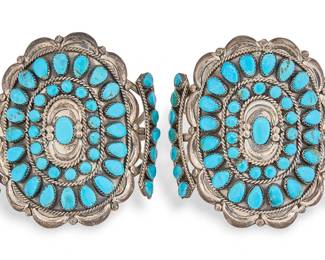 Zuni FourRow Sterling Turquoise Cuff