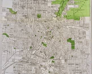 Framed Map of the City of San Antonio, 1924