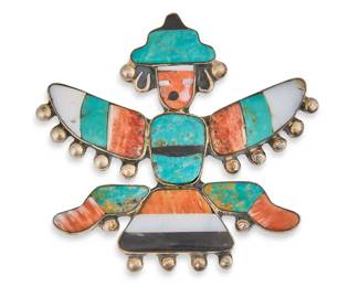 Zuni Multi-Stone Figural Brooch