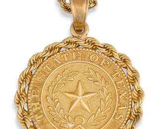 14K State of Texas Pendant Necklace