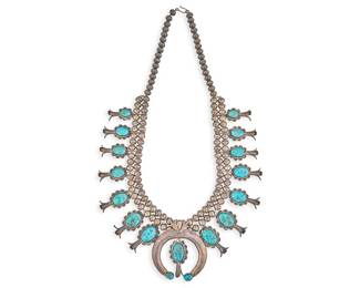 Vintage Navajo Squash Blossom Necklace