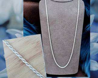 Rope Necklace Sterling Silver 