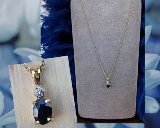  06 Sapphire Diamond Necklace  Tested