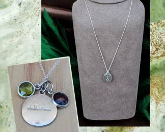 Stella Dot Sterling Silver Necklace With Initial S 