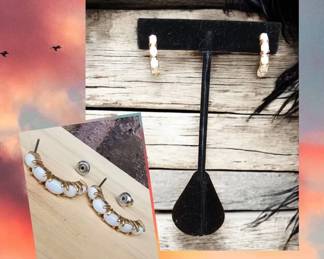 Fire Opal Oval Hoop Earrings See Video