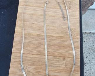 Sterling Silver Herringbone Necklace Bracelet  Both Need Fixed