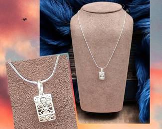 Sterling Silver Prayer Box On Necklace