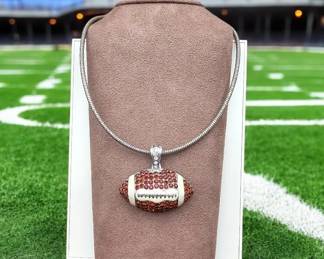 Football With Rhinestones Necklace 