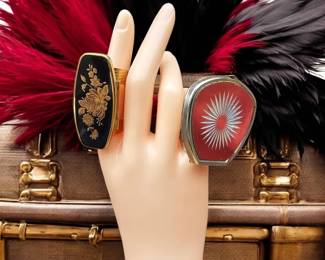 Vintage Rings Lipstick Holders With Mirror Compacts