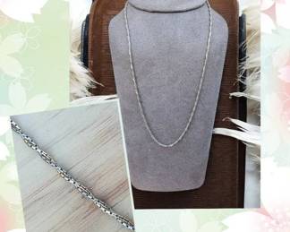 Twisted Two Tone Sterling Silver Vintage Necklace