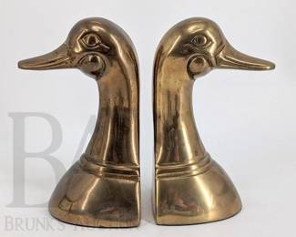 BRASS DUCK BOOKENDS